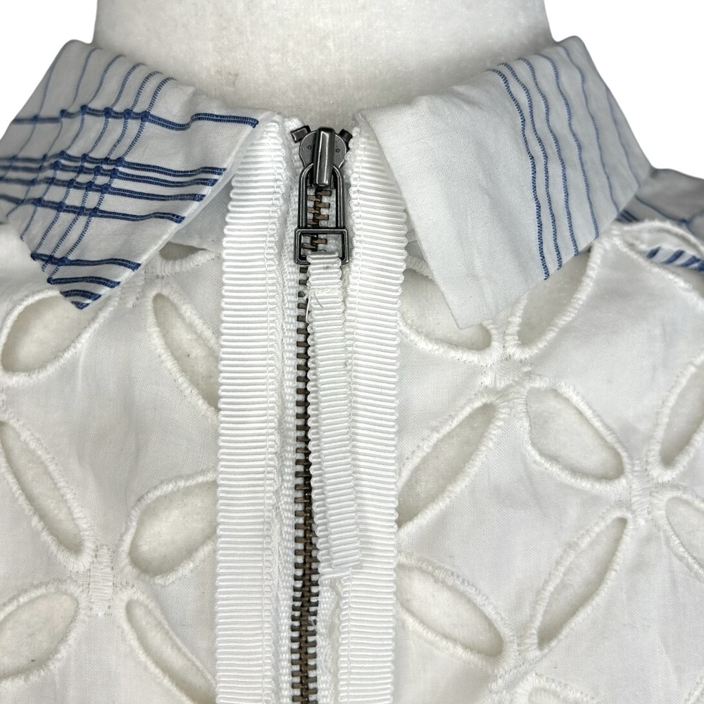 Anthropologie Moulinette Soeurs 6 Seaplane Dress Blue White Windowpane - Picture 8 of 16